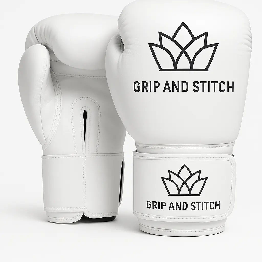 White Leather Boxing Gloves – Pro Training Series - GRIP AND STITCH